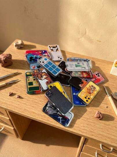 POKOJA LAND 5pcs/10pcs/20pcs,Miniature Mobile Phone Model. Simulation Mobile Phone. Microphone Phone Decoration. Mobile Phone Decoration Model. Dollhouse Phone Accessories And Decorations.Party Favors, Birthday Gifts,Christmas Gifts, Christmas Stocking Fillers