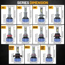 HYNBYZJ 2pcs H4 H7 Car LED Headlights H1 H11 9005 HB3 9006 HB4 9012 HIR2 9007 HB5 9008 H13 LED Headlight Car Lights Bulbs For Auto 12V - A - View 10