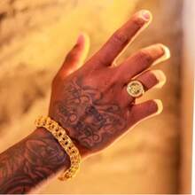 Pulseira Friso Duplo 13mm - Banho Ouro 24k - Dourado - Visão 6