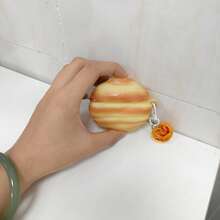 1pc Cute 3D Silicone Croissant Shaped Protective Case, Compatible With Apple 1st/2nd Generation Bluetooth Earphones. Compatible With Apple 1/2/3/4/Pro/Pro (2nd Gen), Earphone Protective Case, Protective Cover, Airport, Oia Eruption, Earphone Box, Electronic Pet >Airpodscase - Yellow - View 6