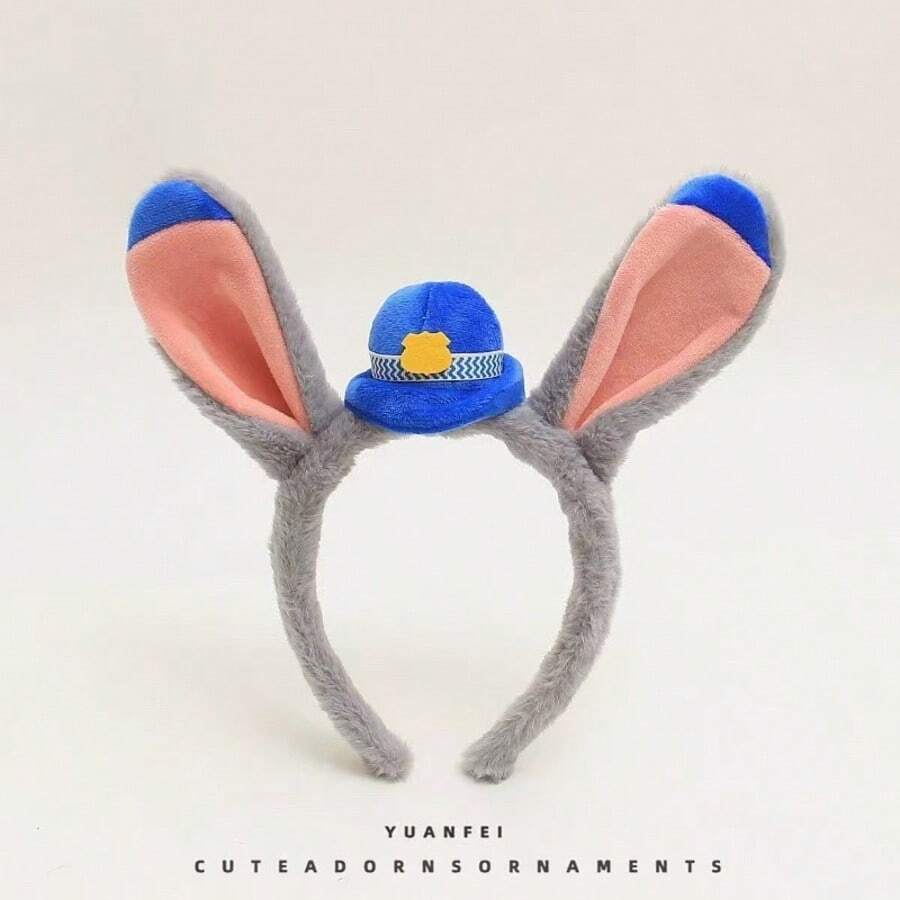 Disney Băng đô cài tóc hình tai thỏ Crazy Judy, phụ kiện đội đầu chụp ảnh tại công viên giải trí, thời trang, đa năng, thú vị, tối giản, siêu dễ thương. - A - Xem 1