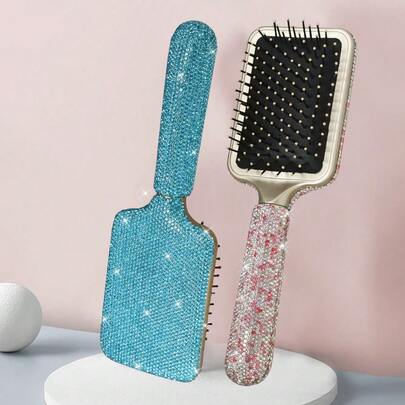 Light Luxury High-End Atmospheric Long Handle Airbag Comb Creative Diamond-Encrusted Anti-Static Massage Comb Hairdressing Air Cushion Comb