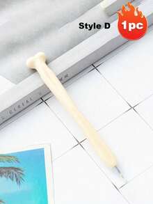 1支骨质圆珠笔，黑色墨水礼品笔，超逼真骨质圆珠笔文具，书写流畅ABS材质，学习办公用品，多种款式可选 - 多色 - 查看 13