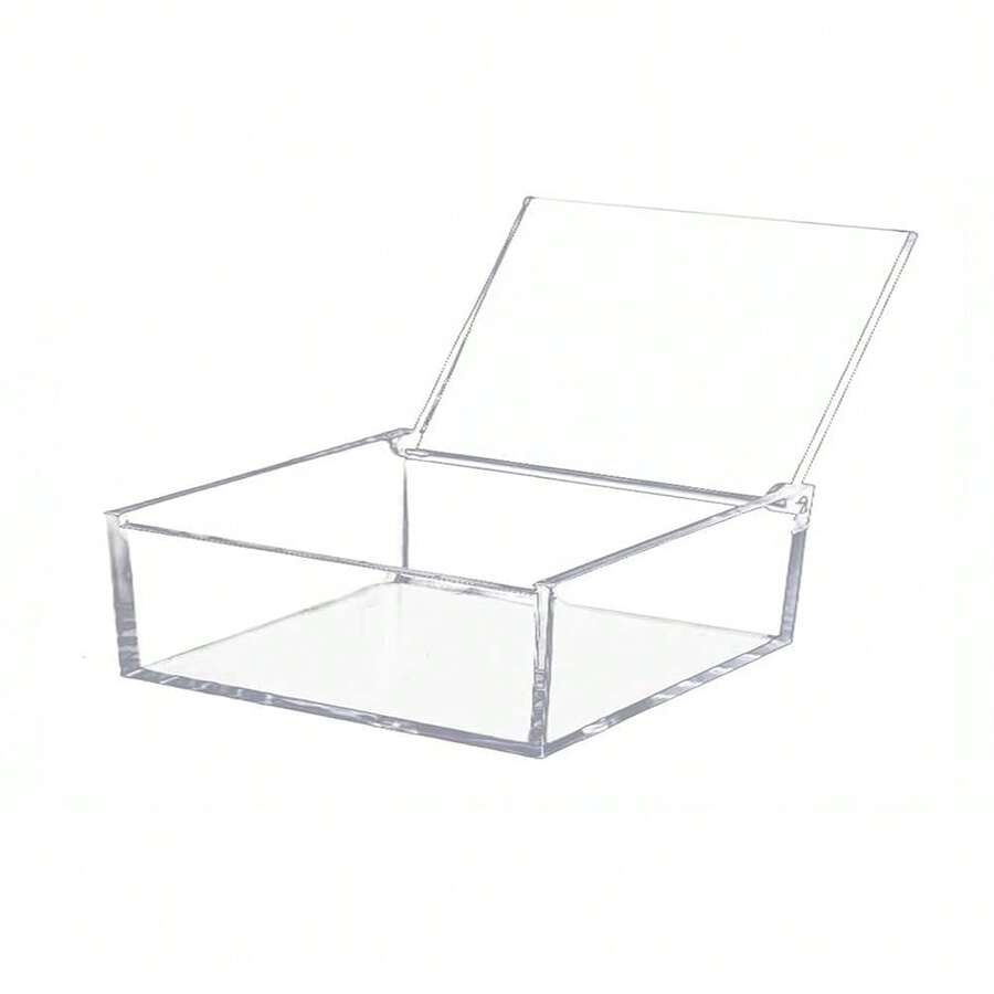 Caja de acrílico con tapa abatible, caja de exhibición con tapa transparente y bisagras, pequeño contenedor de almacenamiento multiusos para escritorio para recuerdos, joyas, dulces - 4 x 2,3 x 1,18 pulgadas - Ver 1
