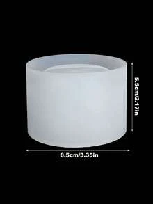 DIY Small Round Succulent Planter Pot, Cylinder Cup Shaped Silicone Mold For Crafts, Candle Holder, Gift, Plaster, Crystal Epoxy Resin Casting - White Silicone Mold - View 2