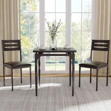Juego de mesa de comedor de 3 piezas para 2 personas que ahorra espacio: muebles modernos de cocina y comedor con patas en espiral, perfectos para apartamentos o casas, disponibles en marrón, negro y - Negro - Ver 3