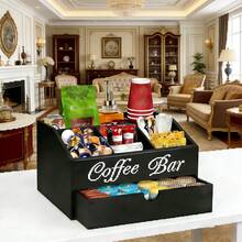 1 chiếc kệ đựng đồ pha cà phê bằng gỗ mộc mạc, giá đựng viên cà phê để bàn, hộp đựng phụ kiện cà phê và trà để bàn, hộp đựng phụ kiện cà phê kiểu nhà nông, trang trí quầy bar, sắp xếp nhà cửa, trang trí phòng học. - Nhiều màu - Xem 3