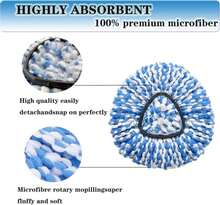 3 Pack Mop Replace Heads Compatible For OCeda, Spin Mop Refill Head Replacement For RinseClean 2-Tank System - Fluffy Microfiber, Machine Washable And Easy To Replace - ColorA - View 4