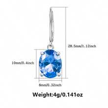 一对925纯银镶嵌立方氧化锆的优雅水滴形吊坠耳环，适合日常、休闲、派对、婚礼、节日、生日礼物等场合。 - 銀色 - 查看 5