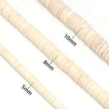 1颗/3颗 5/8/10毫米算盘木珠，手工串珠材料 DIY 首饰配件，扁平圆形木质算盘珠 - 算盤木珠 - 查看 3