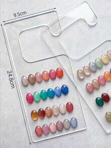 1pc Acrylic Nail Polish Display Board With Hooks, Nail Art Tool - Clear - View 4