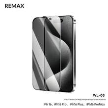 REMAX Future 超柔系列防窥钢化玻璃屏幕保护膜 WL-03/无尘速贴全屏隐私保护，兼容苹果 iPhone 15/16、iPhone 15 Pro、iPhone 15 Plus/16 Plus、iPhone 15 Pro Max/iPhone 16 Pro、iPhone 16 Pro Max、iPhone 17 Pro、iPhone 17 Air、iPhone 17 Pro Max - 無色 - 查看 2