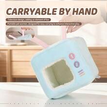 ITANDME Warm Hamster Hideout Hamster Bed Rat Bed Cute Television Shape Guinea Pig Bed Small Animal Bed, Warm Hamster Beds Guinea Pig Hideout Rat Hideout, Small Pet Beds For Guinea Pigs, Hamsters, Flower-Branch Mouse, Chinchillas And Other Small Pets - Multicolor - View 7