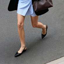 Women Slingback Low Chunky Block Heels Pointed Closed Toe Comfortable Elegant Wedding Party Business Dress Pumps Shoes - màu đen - Xem 9