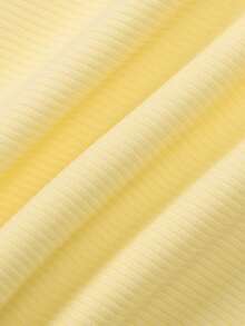 Fashionable Streetwear Button-Up Cardigan, Solid Color Slim Fit Long Sleeve Top Spring - Yellow - View 7