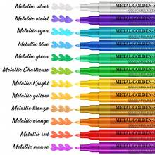 12/18 Colors Vibrant Color Acrylic Paint Markers - Metallic Sparkle Art Glitter Pens For Versatile Crafting On Scrapbook, Black Paper, Rock, Ceramic, Glass, Wood, Fabric, Canvas, Mugs, And Christmas Crafts Projects - Sets - View 7