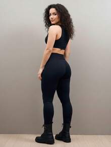 Leggins goticos con cinturones decorativos - Negro - Ver 5