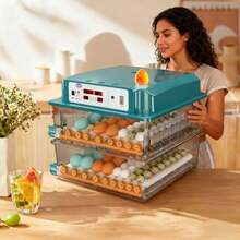 Incubadora 120 Huevos Automática Doble Energía | Hogar Crianza | Incubadora Avícola | Versátil Confiable - Multicolor - Ver 2