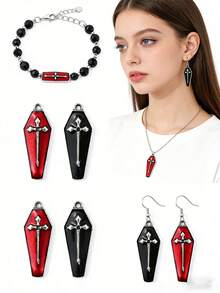 Bộ 6/12/24/50/80/100 chiếc mặt dây chuyền hình trái tim tráng men kiểu Gothic nhiều màu sắc, thích hợp để tự làm khuyên tai, vòng tay, trang sức, mặt dây chuyền hợp kim kẽm với chủ đề độc đáo, chất liệu không khảm - Phụ kiện hạt kim loại thủ công - Nhiều màu - Xem 4