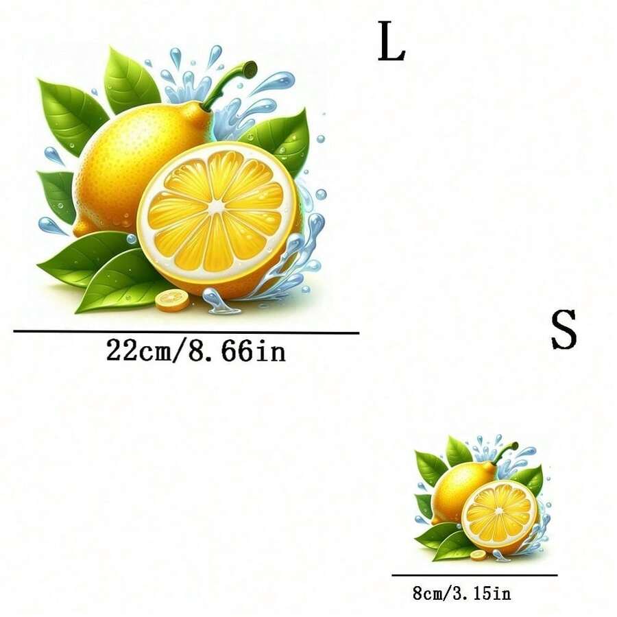 Bộ 1/2/3 miếng dán chuyển nhiệt họa tiết chanh, bền lâu, dùng để tự làm áo thun, áo hoodie, quần jean, áo nỉ, ba lô, áo khoác, túi xách, gối.