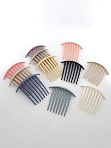 1 Bag 9.5cm Leopard Print Elegant Polystyrene (PS) Side Comb, Suitable For Everyday Wear - Multicolor - View 2