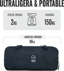 Bros Silla Plegable Camping Portatil, Compacta y Resistente para Playa, Senderismo y Descanso con Bolso Multiusos y Bolso de viaje para Exterior y Actividades al Aire Libre - Hill Comfort (Negro) - Negro - Ver 8