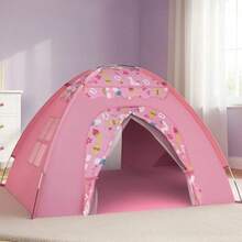 Tienda de campaña para s tamaño grande de unicornio para niñas 70 x 45 x 43 pulgadas casa de juegos rosa para s con bonitos estampados de helados y frutas espacio de juego-074 - como en la foto - Ver 6