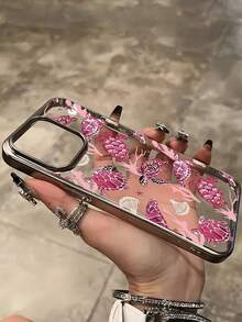 1个电镀透明贝壳粉色海龟简约全包覆TPU防震手机壳，兼容苹果17、16、15、14、13、12、11 Pro Max、Air - 彩色 - 查看 5