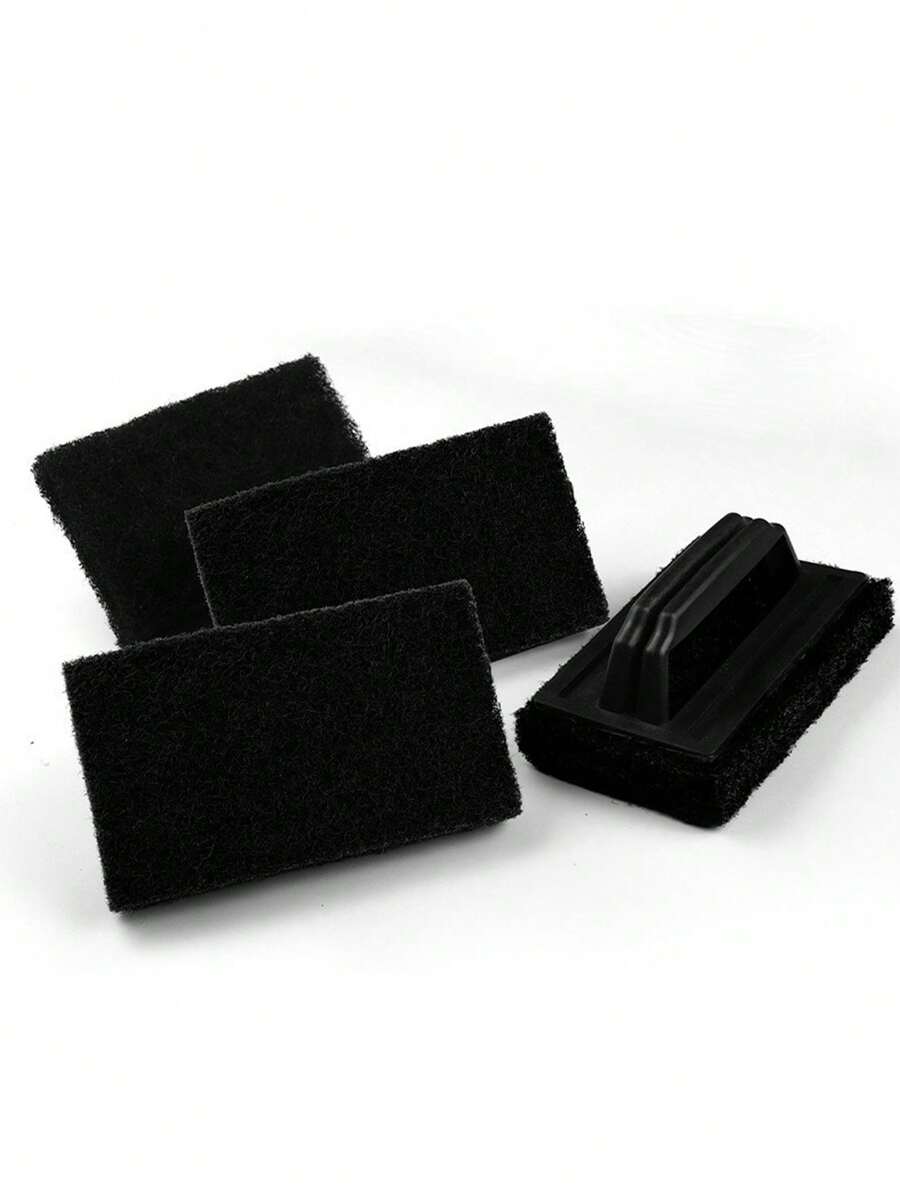 1PC Scouring Pad Cleaning Brush PP Handle Polyester Brush Cloth Kitchen And Bathroom Tile Brush Barbecue Grill Sink Cleaning Brush - A - View 1