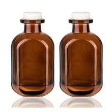 [Free Shipping]2 Pack 5oz/150ml Glass Reed Diffuser Bottles - Refillable Aromather.Apy Storage Containers (Brown) - Nâu B - Xem 1