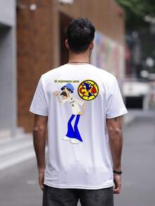 A men's round neck casual short top, elegant and casual, suitable for daily outings, Christmas, regular length, essential for travel - Blanco - Ver 2