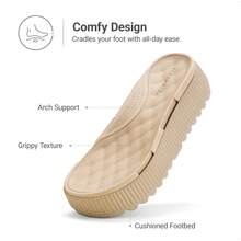 Women's Waterproof 1.69-Inch Slingback Platform Water Sandals Adjustable Casual Lightweight Wedge Chunky Sandals For Beach Vacation Summer Shoes - Màu be - Xem 4