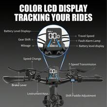 ASKGO Electric Bike For Adults, 1500W Motor, 26'' 480WH Mountain E Bikes With Large Front Fork, 25Mph 55Miles Range, 7 Speed Gearshift, With Fenders, Smart LCD Display - Đen - Xem 8