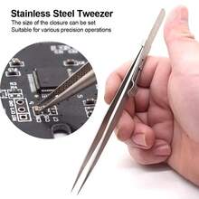 1pc Professional Precision Tweezers Stainless Steel Curved & Straight Tip Set For Jewelry Making Eyebrow Facial Hair Removal Craft Electronics Tweezers Kit For Men Women Professional DIY Enthusiasts Jewelry Makers Craft Workers Beauty Professionals - Multicolor - View 4