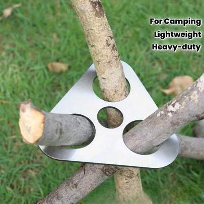 1 pieza Soporte ajustable para ollas colgantes de acero inoxidable para exteriores, trípode portátil para parrilla de camping y fogata