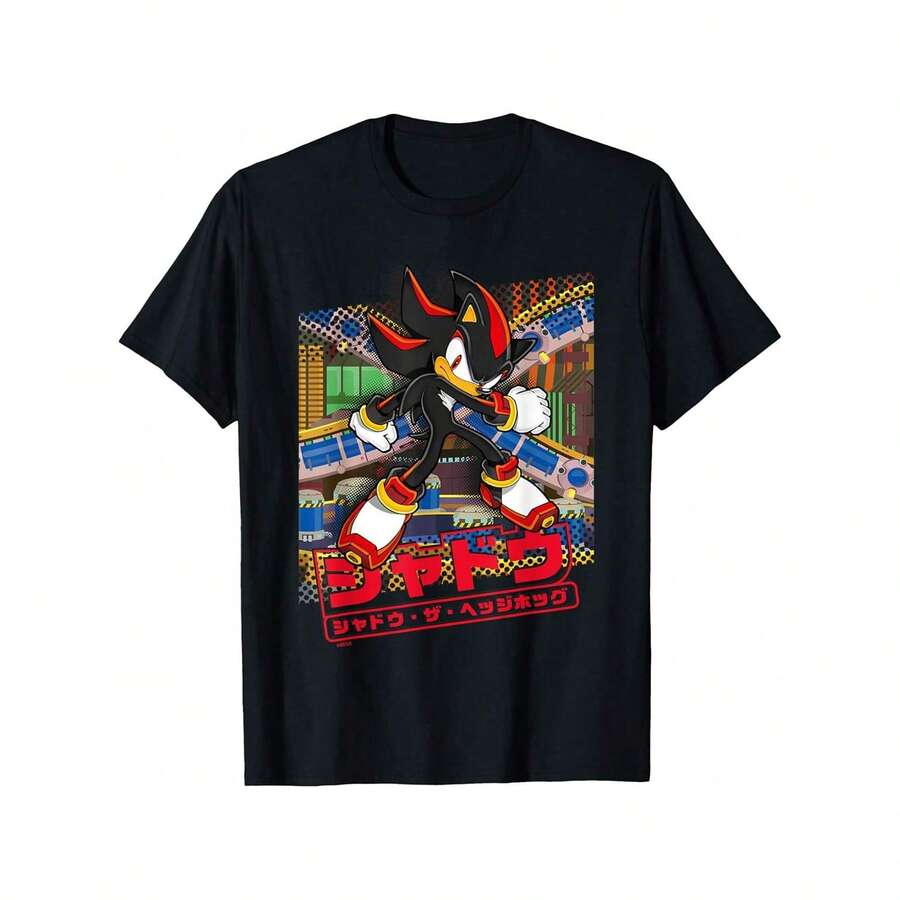 Sonics Thes Hedgehogs - Sonics Thes Hedgehogs (Japanese Logo) T-Shirt - 黑色 - 查看 1