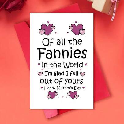 1pc Special Mother's Day Gift Card , Touching Words, Perfect For Mother's Day, For The Best Mother, Stepmother, Wife, Happy Mother's Day Gift Card, Creative Heart-Shaped Decorative Text.