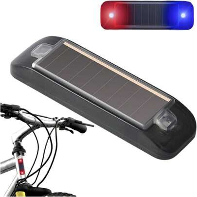2 Pcs Automotive Solar Simulation Dummy Alarm Light, Anti-Theft Flashing Warning Light, Bicycle, Motorcycle, SUV, Truck Flashing Light (Red/Blue)