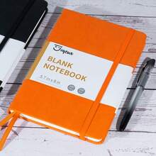 Blank Journal Notebook, A5, 160 Pages 100 Gsm Thick Sketch Books Hardcover Journal For Writing, 5.7 Inches X 8 Inches Notebooks For Work, Study (Orange) - Orange - View 5