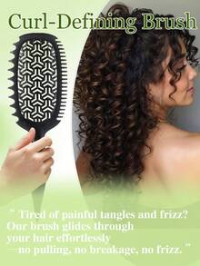 Flex Curl Styling Brush Curl Hair Brush,Curl Defining Hair Brush,Shaping & Defining Curls For Women, Curly Hair Styling Brush For Combing And Shaping,Reduce Pulling And Curl Separation For Defined Curls,Designed By Candybrush - 彩色 - 查看 3