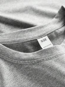 男童三角印花短袖T恤，街头艺术纹理，休闲日常上学必备单品 - 灰色 - 查看 3