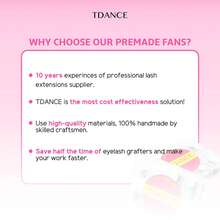 TDANCE 14D Mixed Length 8-15MM Handmade Pre-Made Bulk Lashes, Pointed Base, 600 Strands/Cluster, Lash Clusters, Individual Lashes, False Eyelashes - Black - View 9