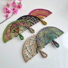 11.8 Inch Width X 8.66 Inch Length Small Semicircular Handwoven Seagrass Hand Fan, Home Decor Wall Hanging Fan For Cooling, Suitable For Elderly And Children, Summer Use, Lobby And Club Decoration - Seaweed Fan-shaped Fans Come In Various Colors - View 4