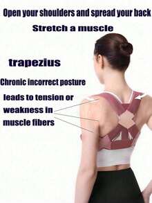 Back Support Posture Correctors Suitable For Men And Women In Autumn And Winter, Shoulder Straighteners, Adjustable Full Back Support, Upper And Lower Back Relief - Scoliosis, Hunchback, Hump, Thoracic Spine, Spinal Correctors Exercise Waist Belt Suitable For Workout Home Sports And Walk - 黑色 - 查看 3