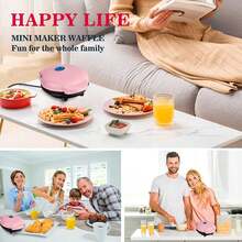 Manovix Mini Waffle Maker Non-Stick Coating Compact Waffle Iron With Adjustable Browning Control | Kitchen Small Appliance & Creative Cooking Tool | Makes Classic/Stuffed/Savory/Dessert Waffles - Multicolor - View 8