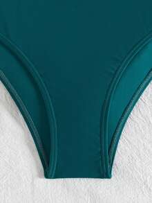 wohenmeili 1 Set Metal Decor Bikini Top And Bottoms, Starfish Decor Swimsuit Set - Dark Green - View 5