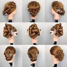 Mannequin Head With Long Synthetic Fiber Styling Training Head 24inch Manikin Cosmetology Doll Head Hairdressing Training Model For Cutting Braiding Practice And Free Clamp Holder - Multicolor - View 2