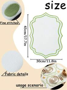 1-6pcs Embroidered Fabric Placemats, Easy To Clean, Wipe-Able, Non-Slip, Dining Table Mats, Holiday Wedding Party Decor, Suitable For Home, Restaurant, Dining Room Decoration, Home Goods - Multicolor - View 3