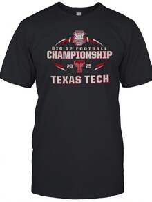 Texas Tech Red 2025 Big 12 Championship Shirt - màu đen - Xem 1