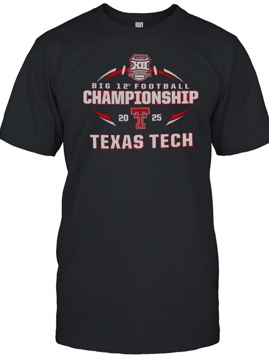 Texas Tech Red 2025 Big 12 Championship Shirt - màu đen - Xem 1